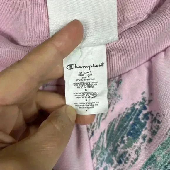 Champion Pink Shorts Medium Reverse Weave Cut Off 10" - Picture 6 of 10